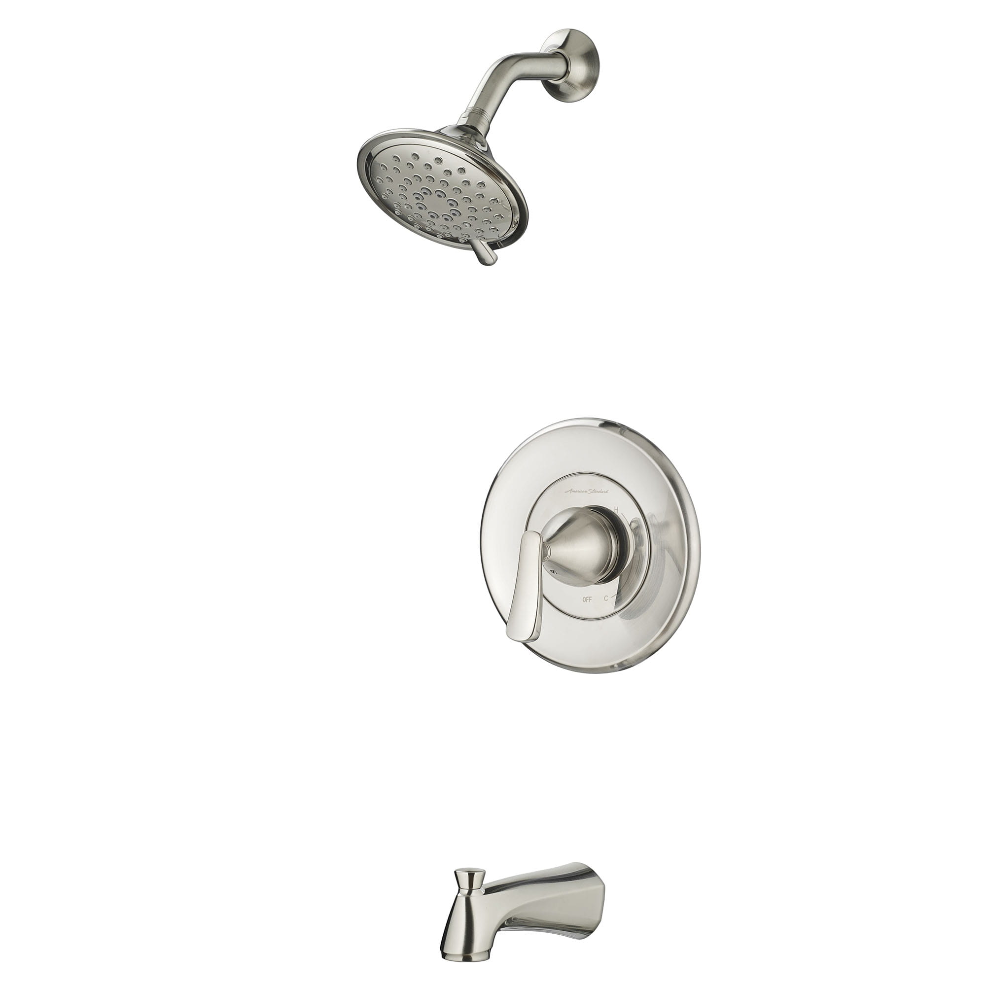 Chatfield 20 GPM Tub and Shower Trim Kit with 3 Function Showerhead Ceramic Disc Valve Cartridge with Lever Handle   BRUSHED NICKEL